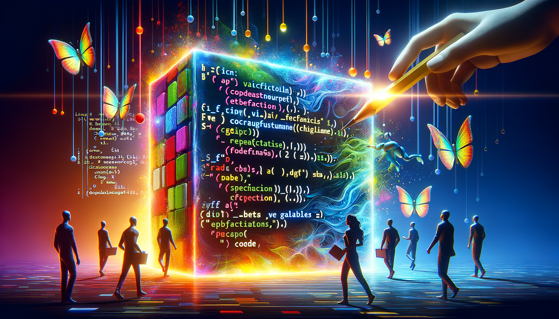 Eye-catching visual of refactoring, Extract Method, Rename Variable
and  AI technology vibes