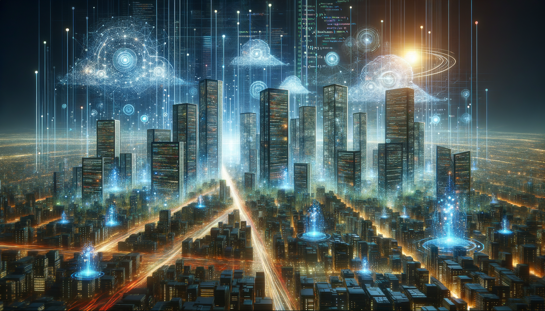 Eye-catching visual of Java, Enterprise Applications, Cloud Computing
and AI technology vibes