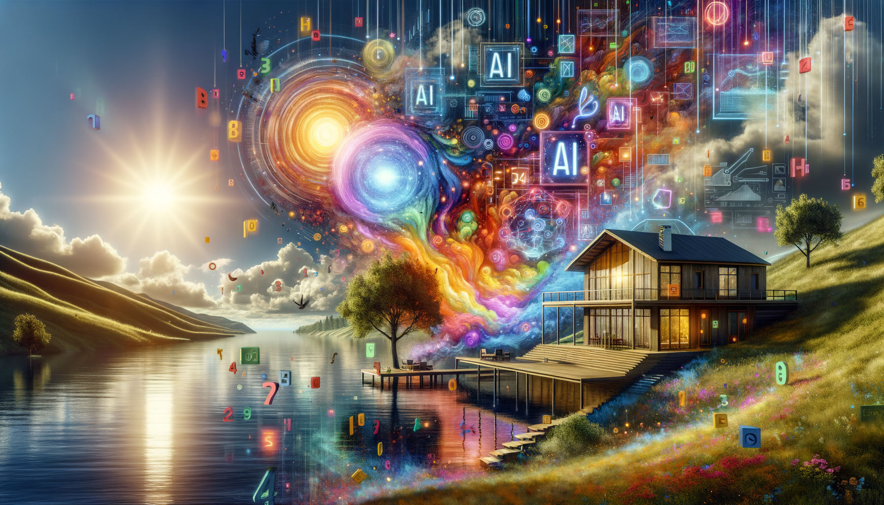 Eye-catching visual of open lakehouse, AI, data management
and  AI technology vibes