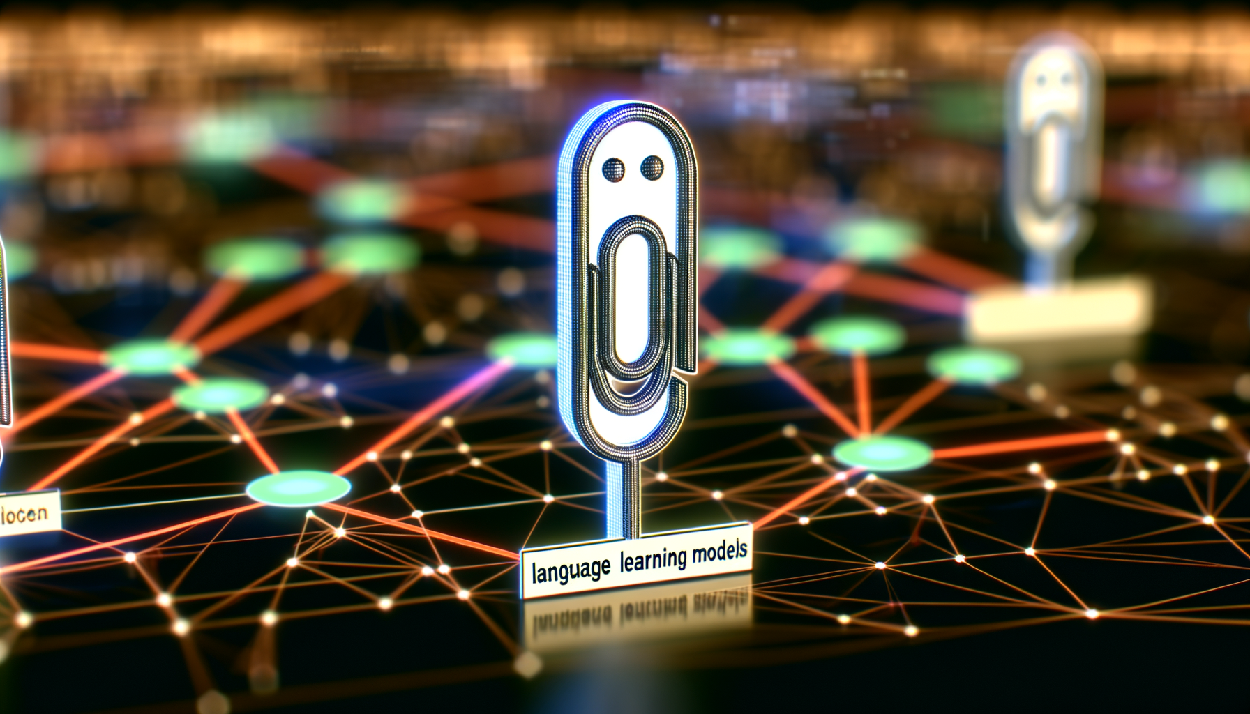Clippy, LLMs, AI models technology and AI technology illustration