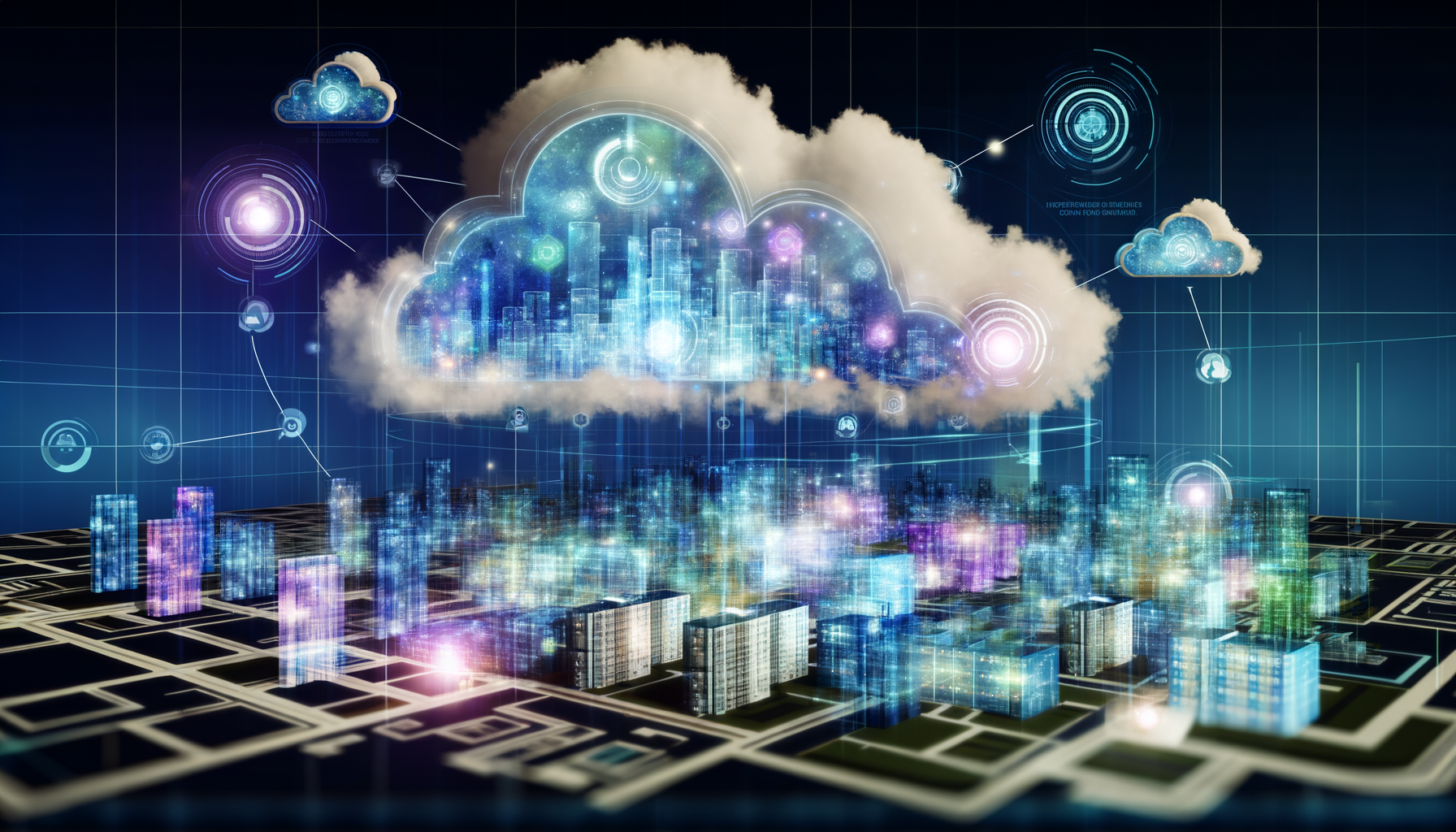 Future potential of cloud computing, cloud architecture, cloud training represented visually