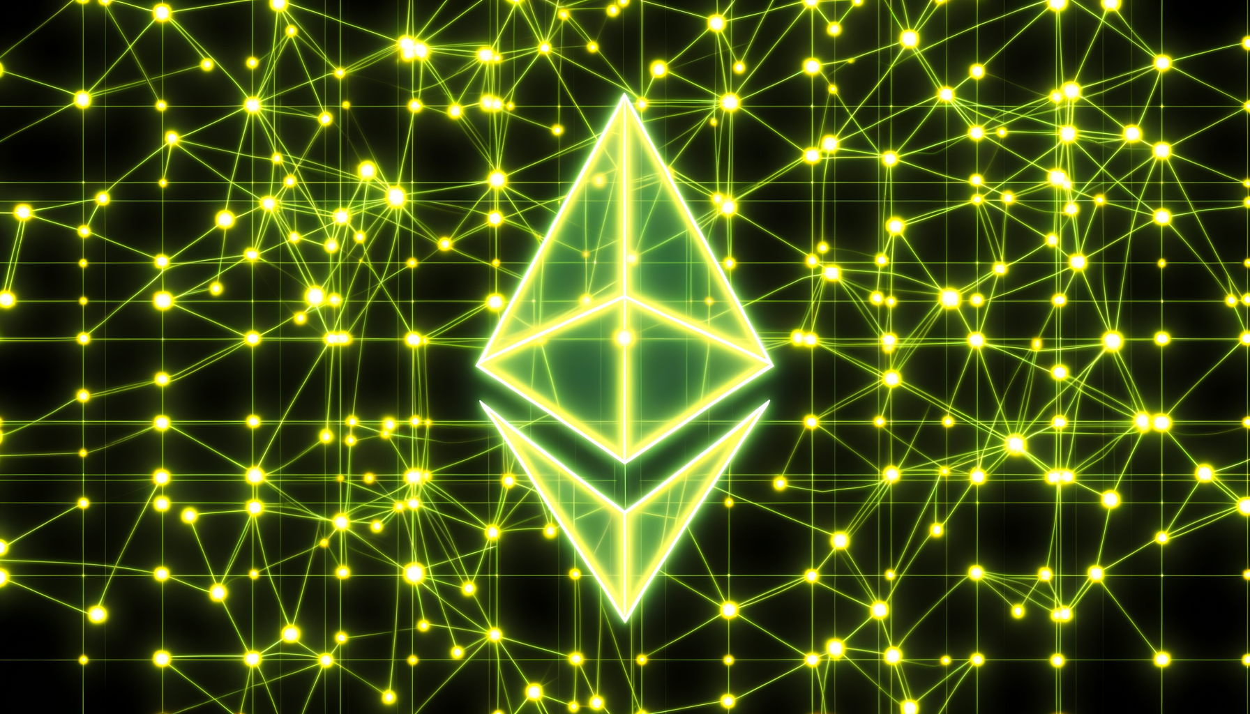 Ethereum ETH technology and blockchain network illustration