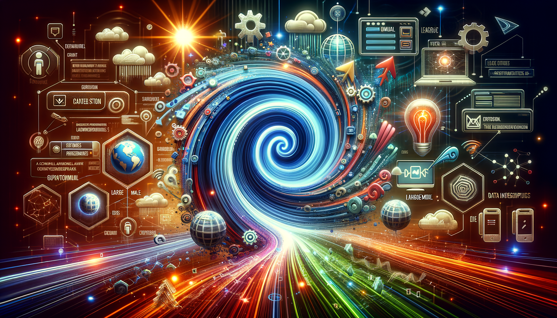 Eye-catching visual of Slack API, Large Language Models, data privacy
and  AI technology vibes