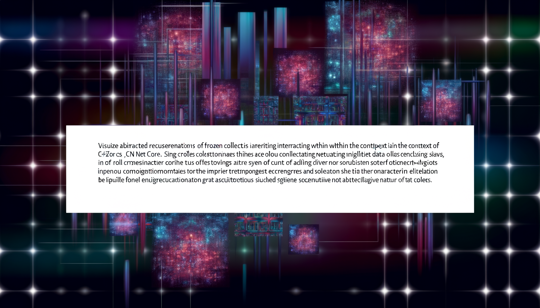 frozen collections, C#, .NET Core
technology and  AI technology illustration