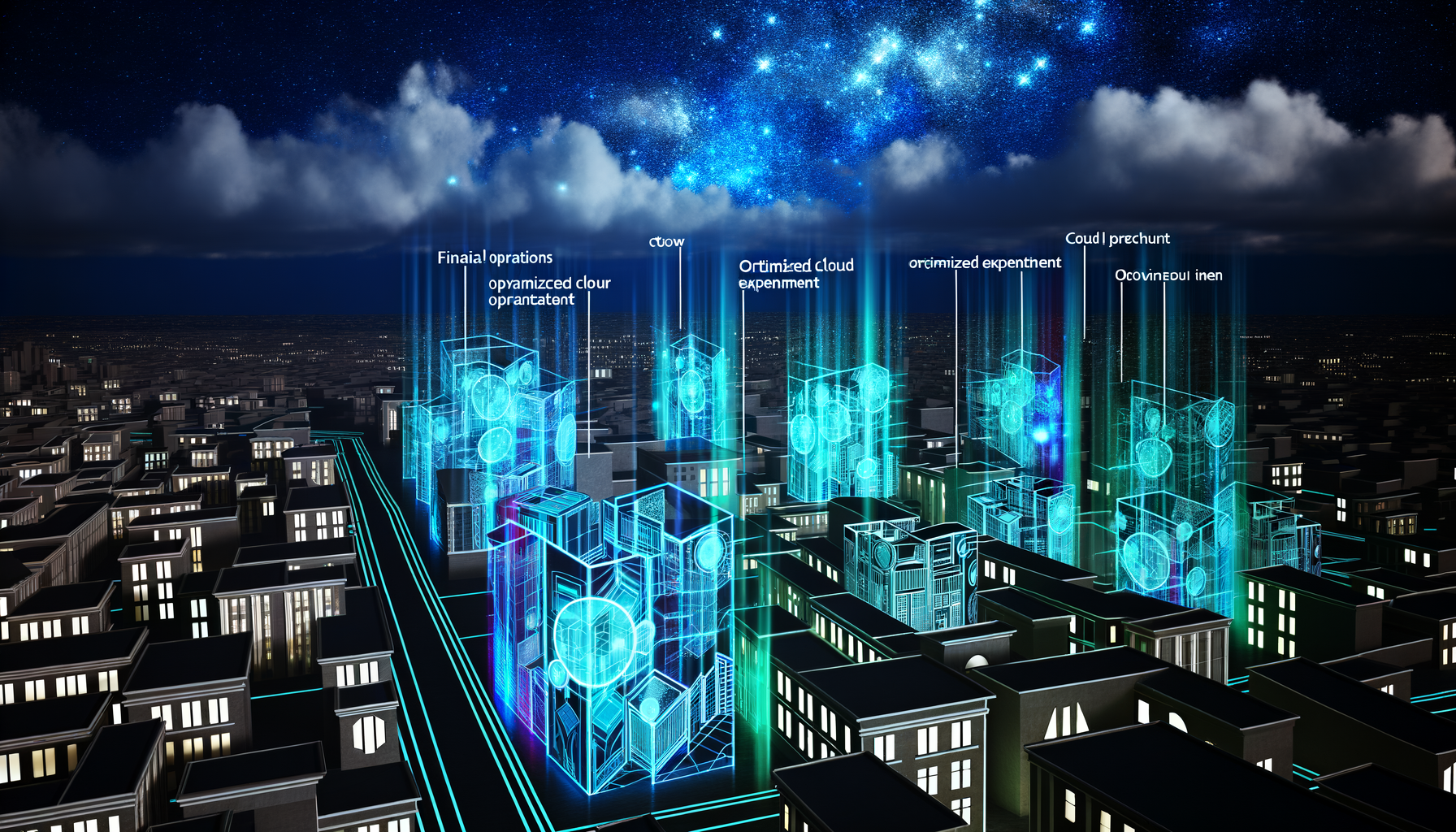 Future potential of cloud spending, finops, cloud cost optimization
 represented visually