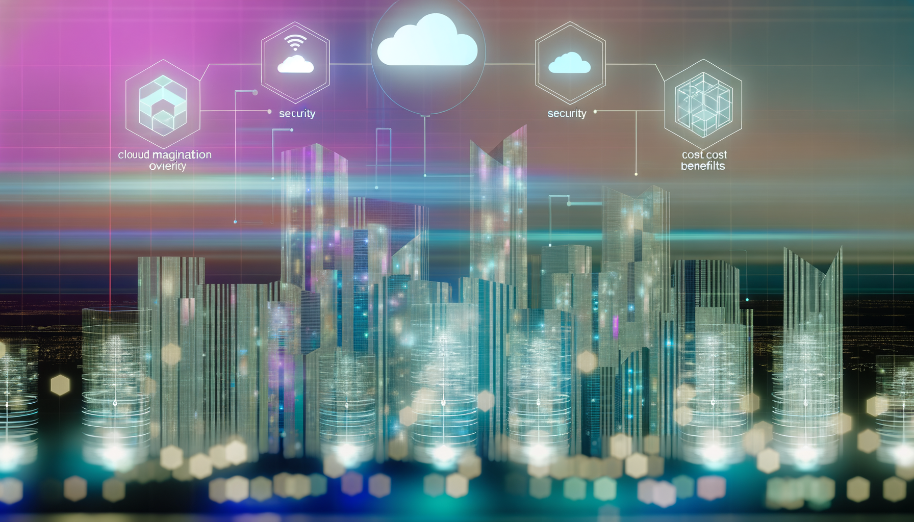 Future potential of cloud migration, cloud security, cloud costs
 represented visually