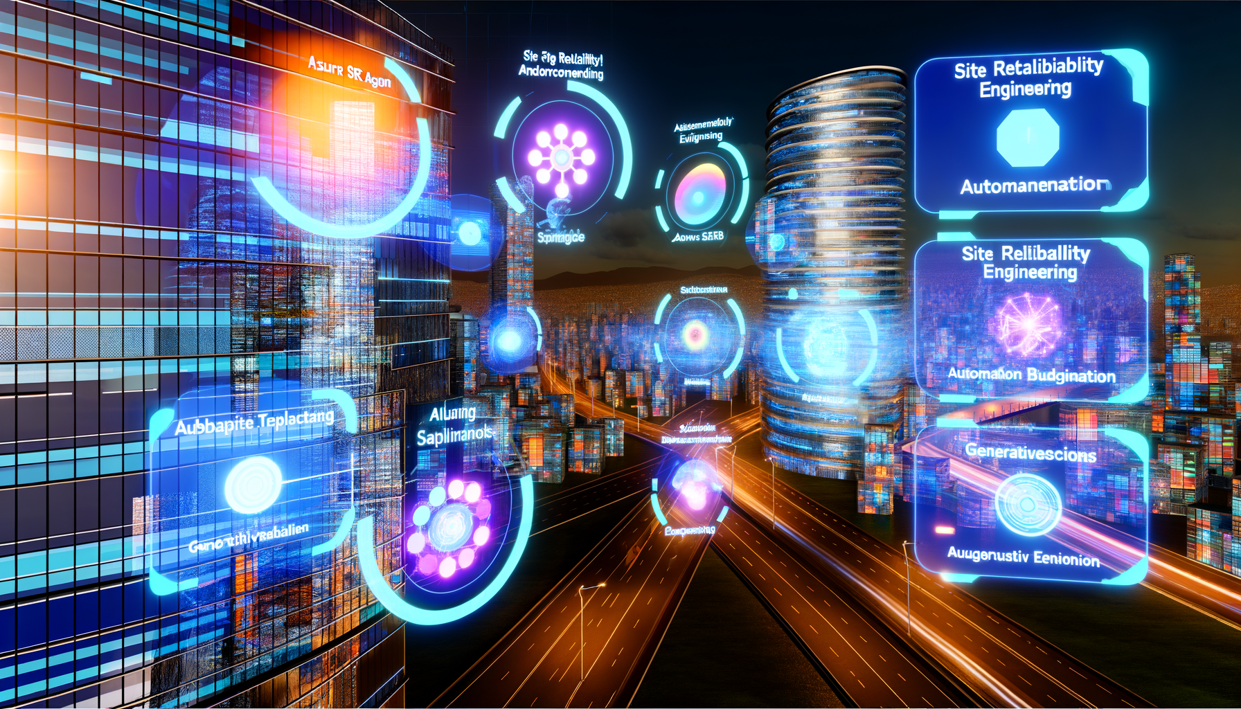 Future potential of Azure SRE Agent, site reliability engineering, generative AI
 represented visually