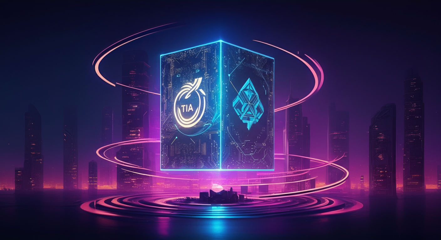 Eye-catching visual of Celestia TIA and cryptocurrency vibes