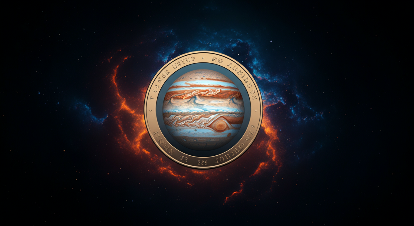 Eye-catching visual of Jupiter JUP and cryptocurrency vibes