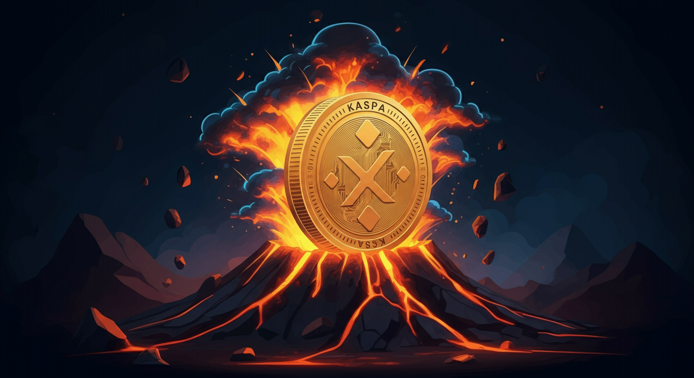 Eye-catching visual of Kaspa KAS and cryptocurrency vibes