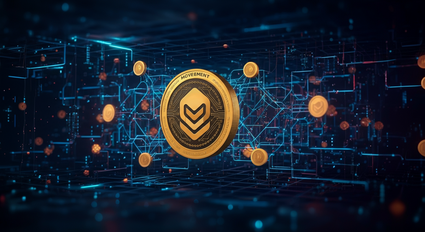 Movement MOVE technology and blockchain network illustration