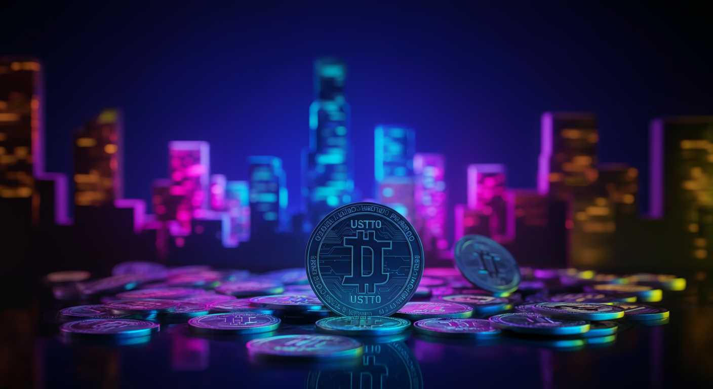 Eye-catching visual of USDT0  and cryptocurrency vibes