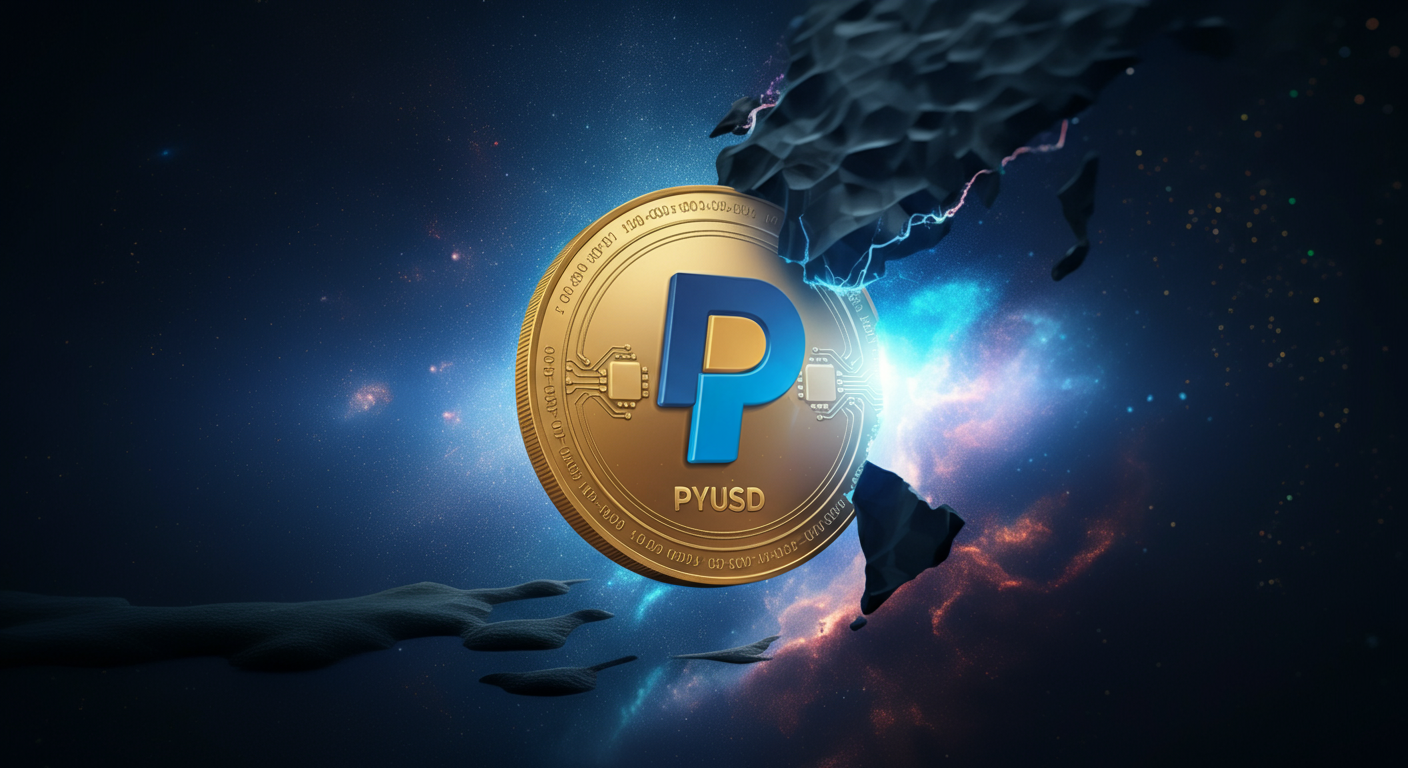 Eye-catching visual of PayPal USD PYUSD and GameFi environment